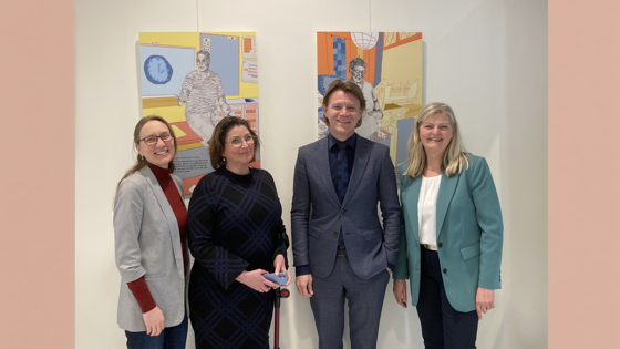 van links naar rechts: Tanja Sextro, Karin Van Steensel, Kim Putters en Ingrid Oonk_Bij Opening Expositie Vakmanschap In Den Haag